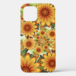 Funda Para iPhone 12 Sueño floral, arte fractal de flores abstractas mo