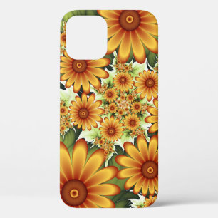 Funda Para iPhone 12 Pro Sueño floral, arte fractal de flores abstractas mo