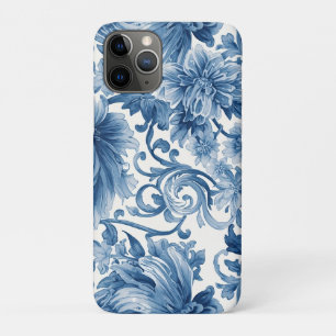 Funda Para iPhone 11 Pro Sueños Azules   Chinoisería de Acuarela Floral