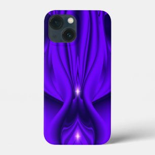 Funda Para iPhone 13 Mini Sueños del arcoiris de flores moradas, dos estrell