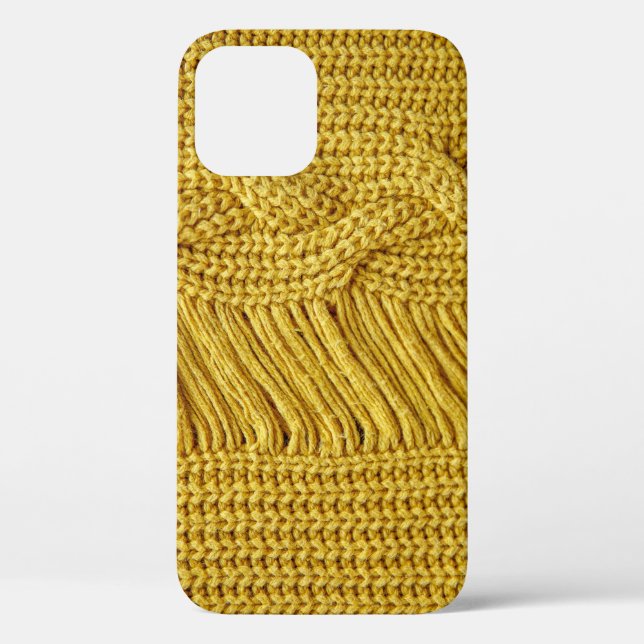 Funda De Case-Mate Para iPhone Suéter amarillo acogedor: fondo texturado (Reverso )