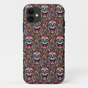 Funda Para iPhone 11 Sugar Skull Art - Candy Skull Surprise