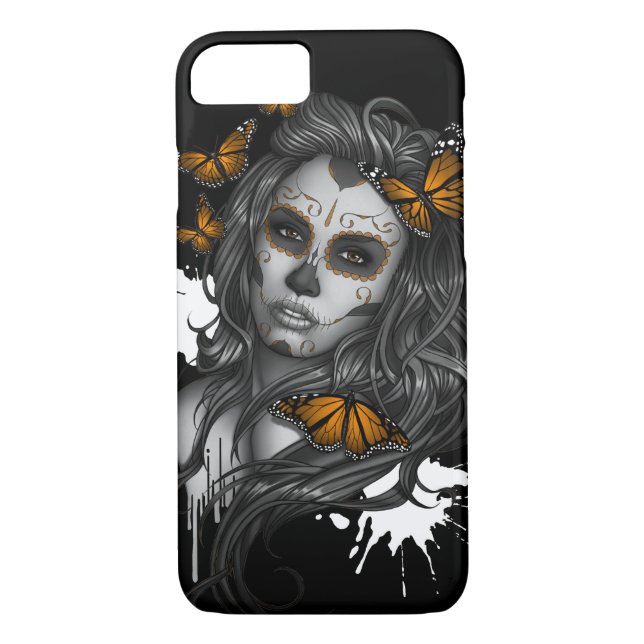 Funda De Case-Mate Para iPhone Sugar Skull Chica (Reverso)