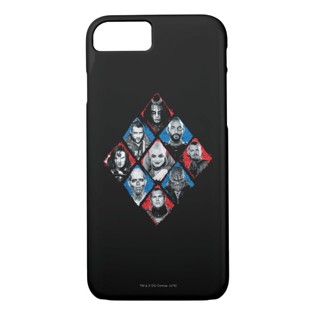 Funda De Case-Mate Para iPhone Suicide Squad | Task Force X Checkered Diamond (Reverso)
