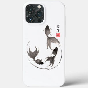 Funda Para iPhone 13 Pro Max Sumi-e Goldfish