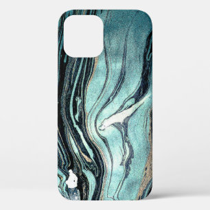 Funda Para iPhone 12 Suminagashi, arte marbling japonés.