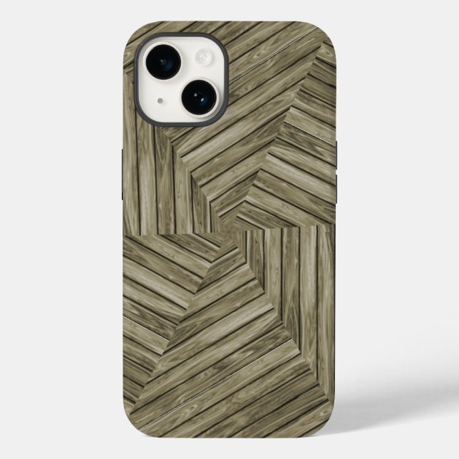 Funda De Case-Mate Para iPhone Sun Deck - Starburst de madera templada (Reverso )