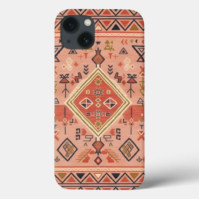Funda De Case-Mate Para iPhone Sun-Kissed Hand-Drawn Moroccan Tribal Art (Reverso)