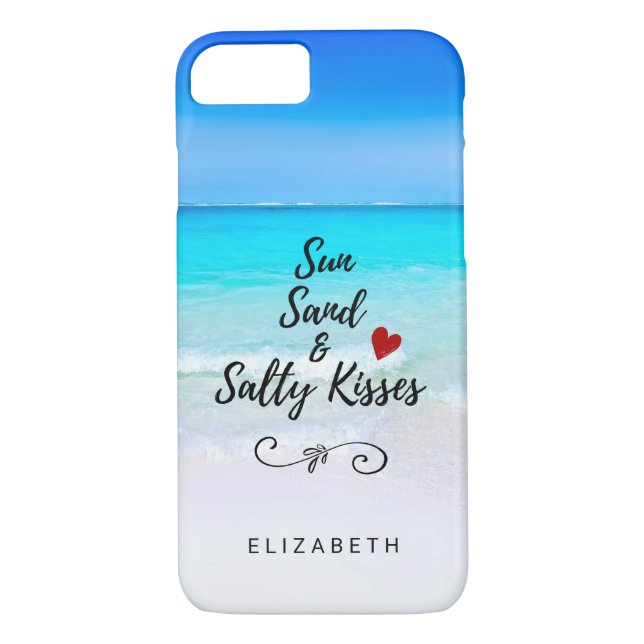 Funda De Case-Mate Para iPhone Sun Sand and Salty Kiss Tropical Beach Personaliza (Reverso)