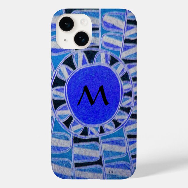 Funda De Case-Mate Para iPhone SUN SOLAR ENERGÍA MONOGRAM Azul Blanco Negro (Reverso )