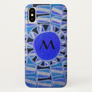 Funda Para iPhone X SUN SOLAR ENERGÍA MONOGRAM Azul Blanco Negro