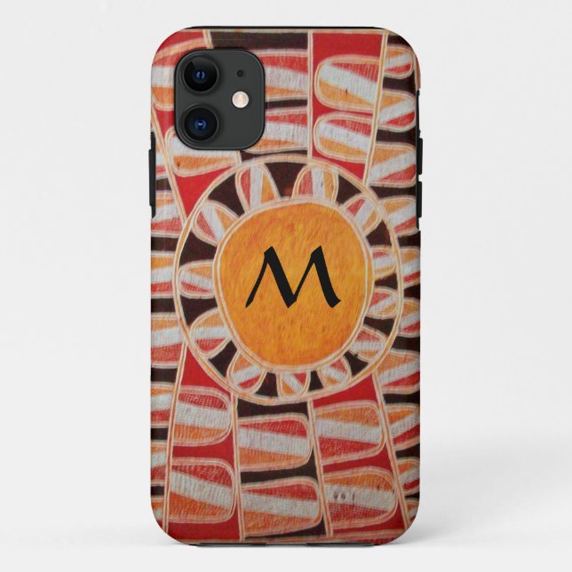 Funda De Case-Mate Para iPhone SUN SOLAR ENERGY MONOGRAM naranja amarillo rojo ne (Reverso)