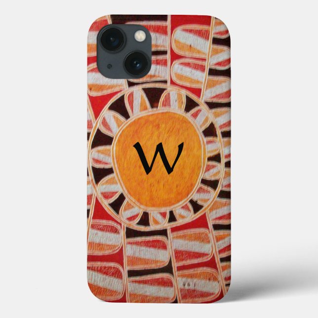 Funda De Case-Mate Para iPhone SUN SOLAR ENERGY MONOGRAM naranja amarillo rojo ne (Reverso)