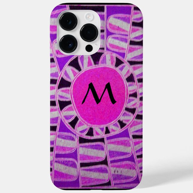 Funda De Case-Mate Para iPhone SUN SOLAR ENERGY MONOGRAM Púrpura Negro (Reverso)