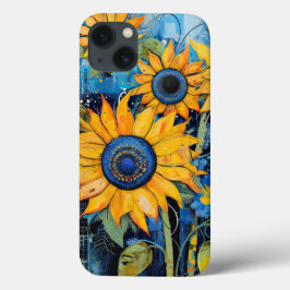 Funda Para iPhone 13 Sunflowers Flores Flores Flores Diseño de medios m