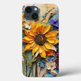 Funda Para iPhone 13 Sunflowers Flores Flores Flores Diseño de medios m