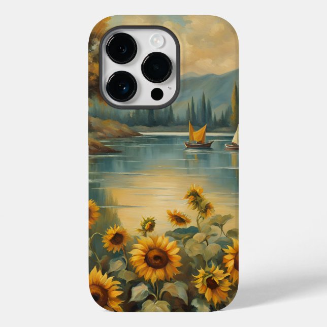 Funda De Case-Mate Para iPhone Sunflowers on the Lake (Reverso )