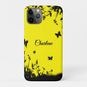 Funda Para iPhone 11 Pro Sunny Yellow Butterfly Garden Personalizado