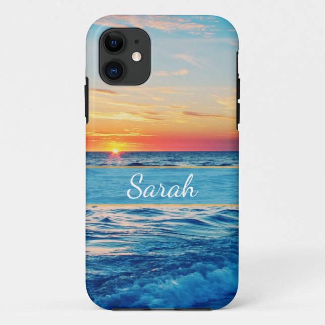 Funda De Case-Mate Para iPhone Sunrise Beach Sunset personalizada (Reverso)