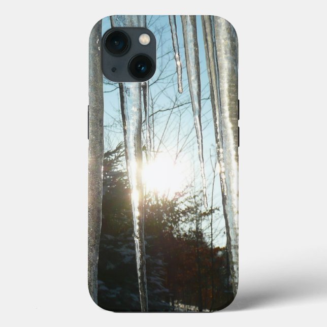 Funda De Case-Mate Para iPhone Sunrise Through Icicles Winter Nature Photography (Reverso )