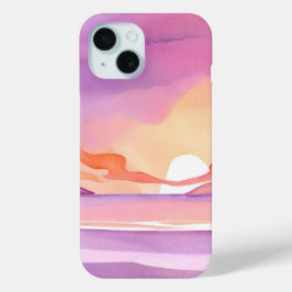 Funda Para iPhone 15 Sunset color de agua rosa | Hermoso cielo oceánico