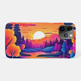 Funda Para iPhone 11 Pro Sunset Lake Fantasy Art
