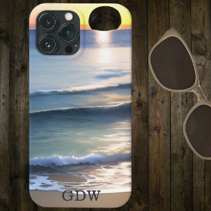Funda Para iPhone 13 Pro Max Sunset Over the Beach Monograma