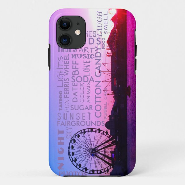 Funda De Case-Mate Para iPhone Sunset sobre Fairgrounds Trendy (Reverso)