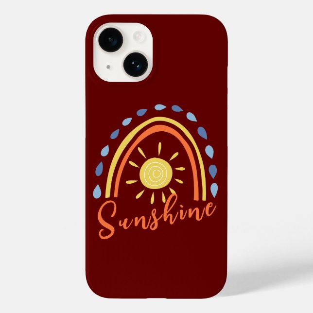 Funda De Case-Mate Para iPhone Sunshine en un diseño nublado, arcoiris Guay (Reverso )