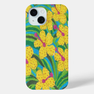 Funda Para iPhone 15 Sunshine Hibiscus Tropical Print