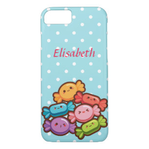 Funda Para iPhone 8/7 Super lindo arco iris kawaii CANDIES DOTS monogram
