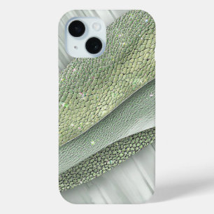 Funda Para iPhone 15 Superficie Brillante Con Patrones Orgánicos