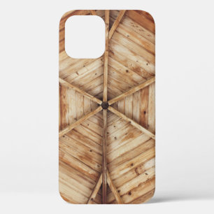 Funda Para iPhone 12 Superficie del techo de madera marrón