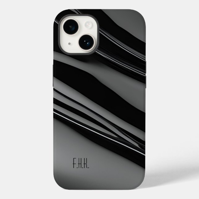 Funda De Case-Mate Para iPhone Superficie dimensional negra (Reverso )