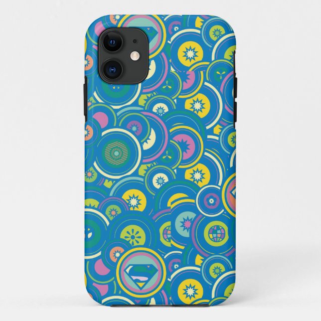 Funda De Case-Mate Para iPhone Supergirl Circle Blue Pattern (Reverso)