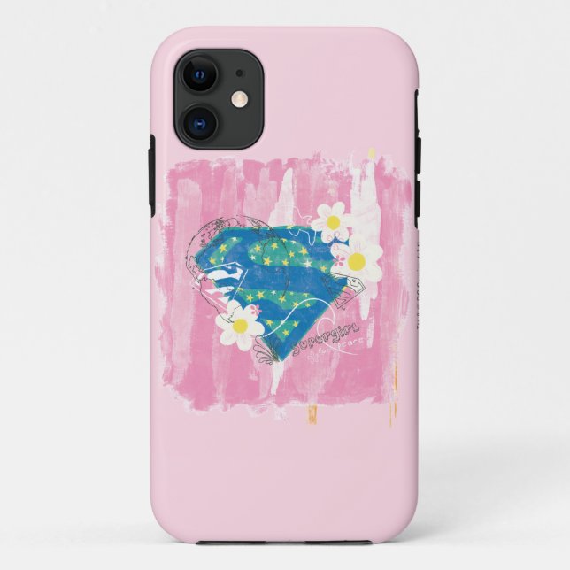 Funda De Case-Mate Para iPhone Supergirl for Peace Pink (Reverso)