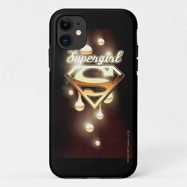 Funda De Case-Mate Para iPhone Supergirl Gold Drips (Reverso)