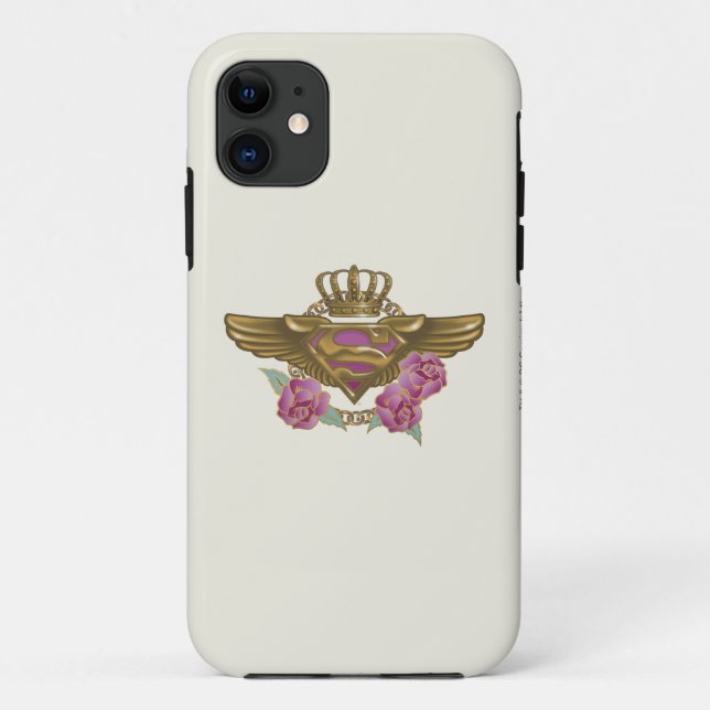 Funda De Case-Mate Para iPhone Supergirl Golden Wings (Reverso)