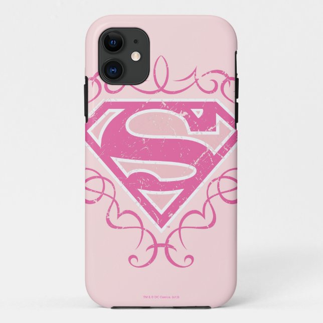 Funda De Case-Mate Para iPhone Supergirl Pink Strips (Reverso)