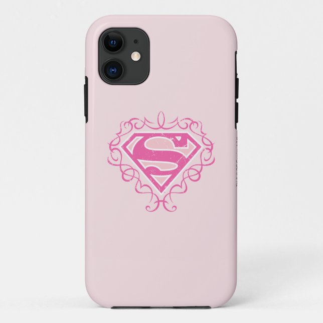 Funda De Case-Mate Para iPhone Supergirl Pink Strips (Reverso)