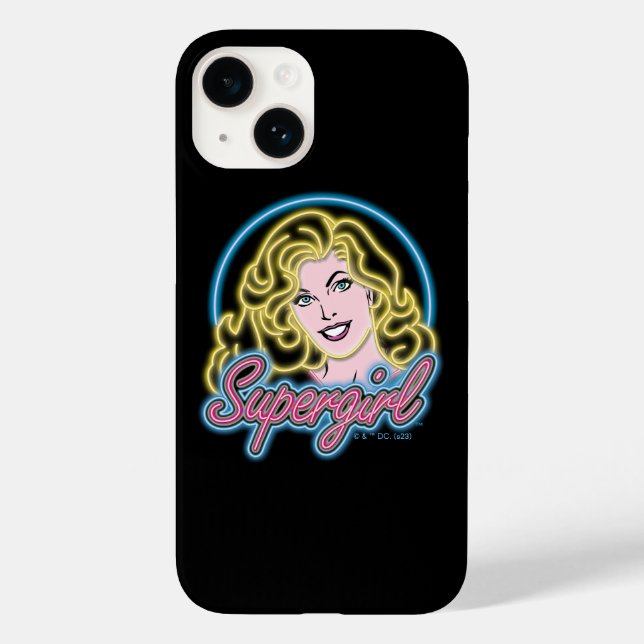 Funda De Case-Mate Para iPhone Supergirl Retro Neon Lights Graphic (Reverso )