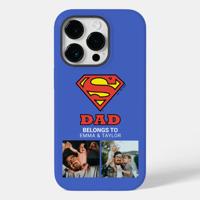 Funda De Case-Mate Para iPhone Superman | "Este Super Papá Pertenece A" (Reverso )
