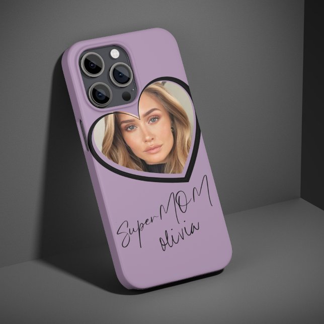 Funda De Case-Mate Para iPhone SuperMOM Photo Elegant Modern Purple (Subido por el creador)