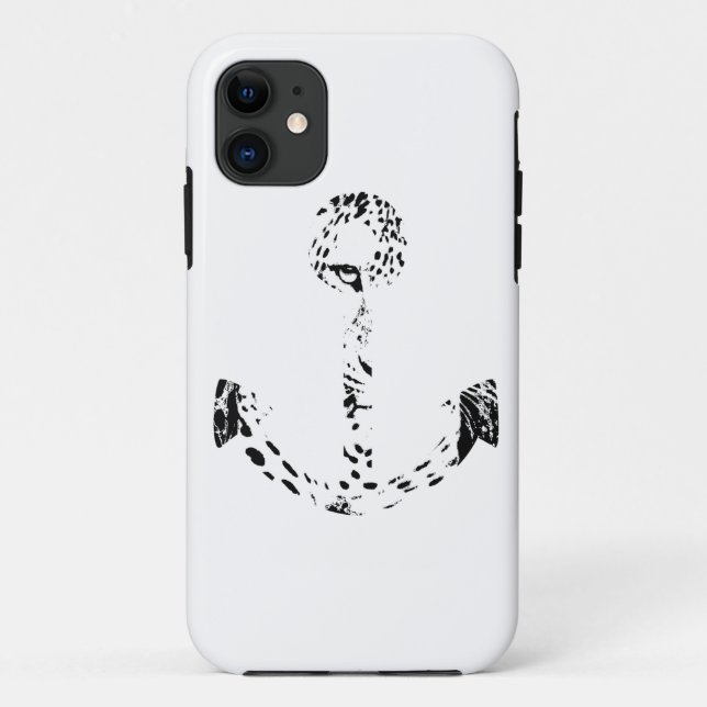 Funda De Case-Mate Para iPhone Superposición de ojos de leopardo negro y blanco (Reverso)