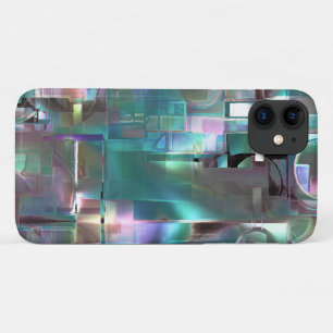 Funda Para iPhone 11 Superposición de verde degradado y colorido en neó