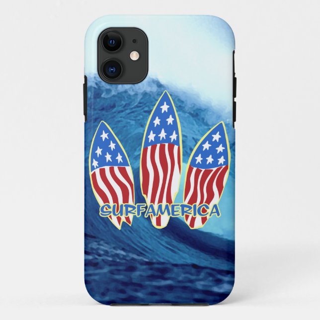 Funda De Case-Mate Para iPhone Surf America Surfboards Wave iPhone 5 Funda (Reverso)
