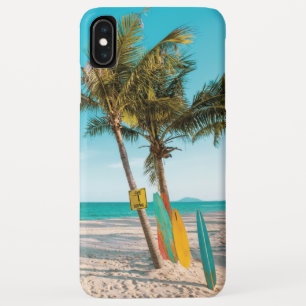 Funda Para iPhone XS Max Surf board en la playa tirando almohada
