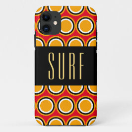 Funda Para iPhone 11 SURF Luminoso rojo amarillo Naranja arte banda neg