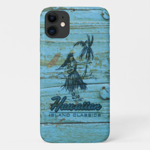 Funda Para iPhone 11 Surf Shack Hawaiian Faux Wood Turquoise