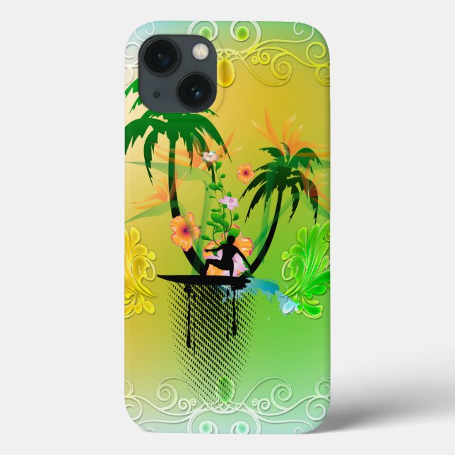Funda De Case-Mate Para iPhone Surf, surf con plam (Reverso)